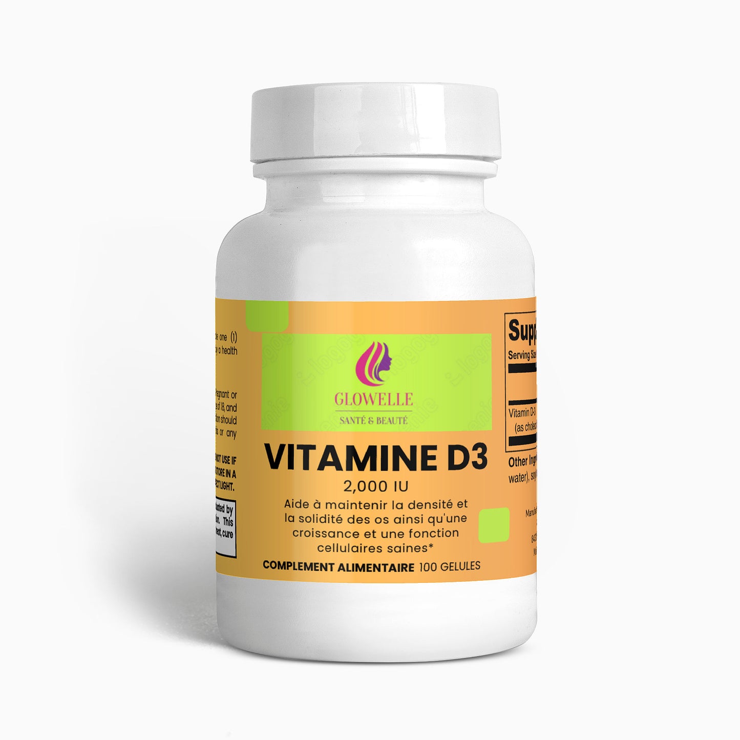 Vitamin D3 2,000 IU pour le développement de vos os, dents et renforcement musculaire