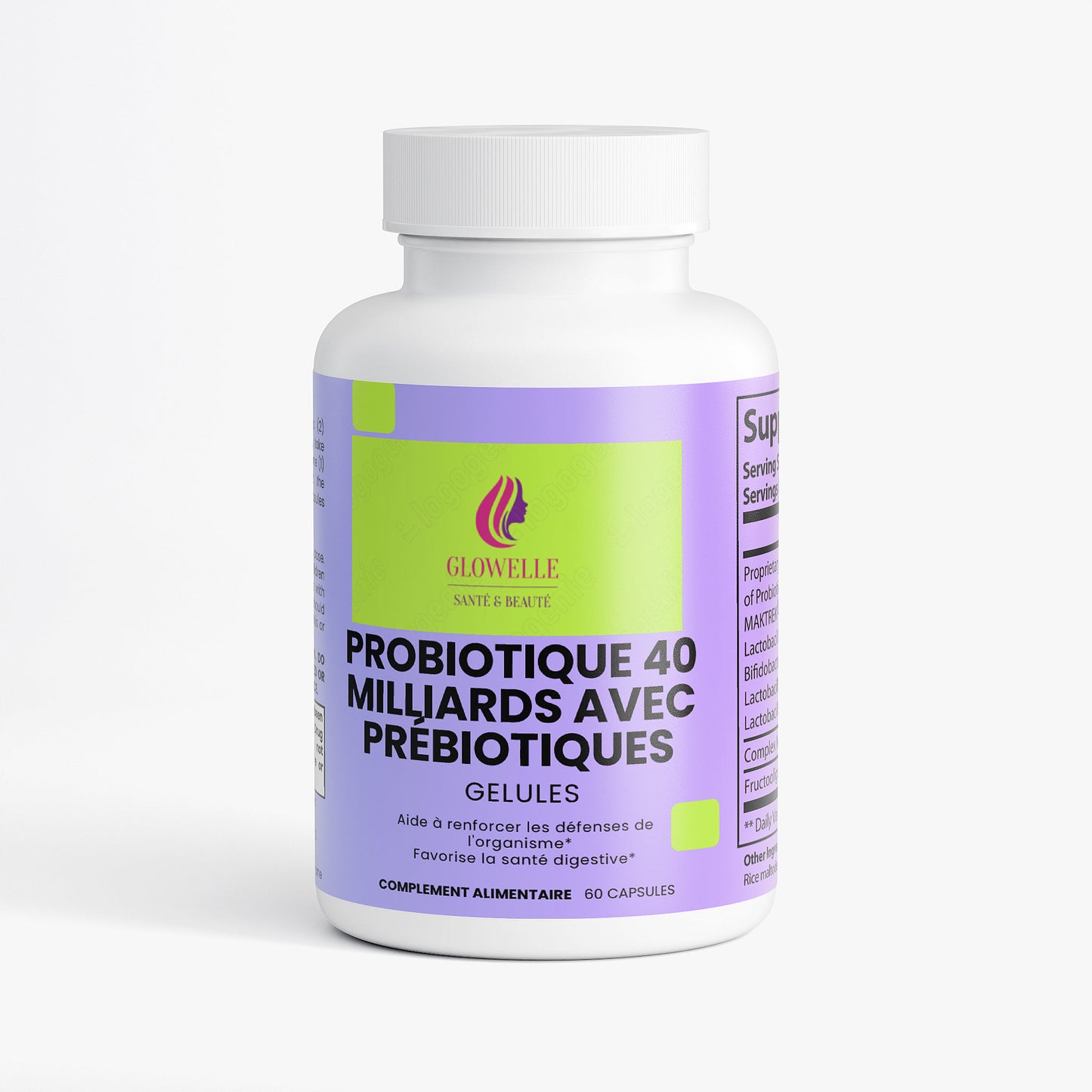 Probiotique 40 Milliards avec Prébiotiques : santé digestive optimale